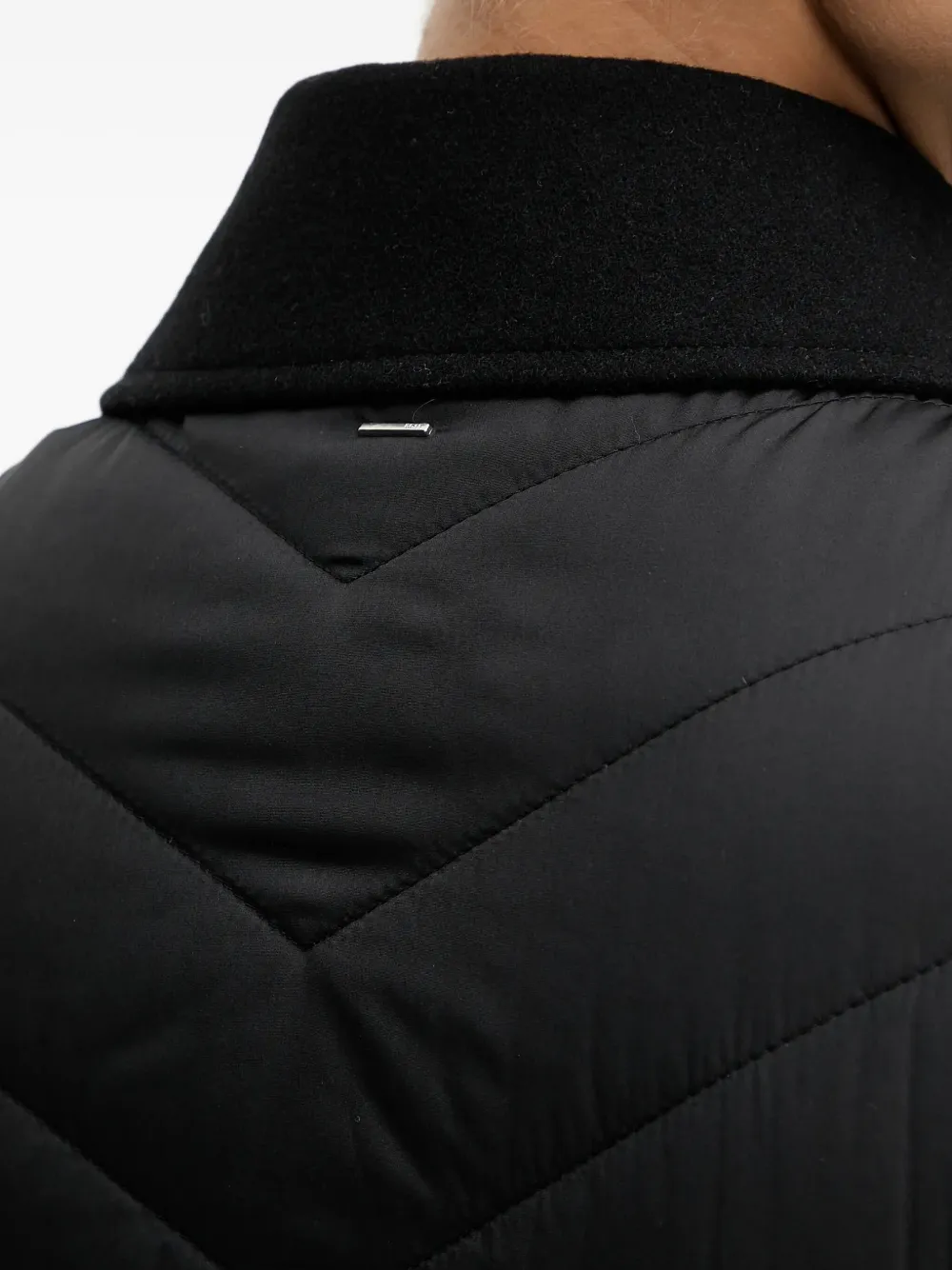 BOSS quilted panelled jacket Zwart