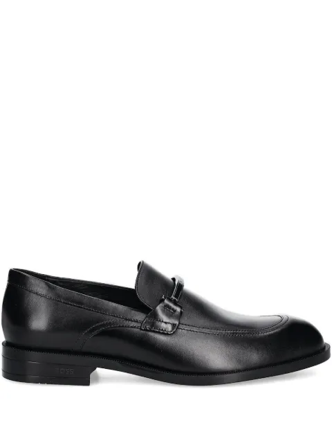 BOSS metal-bar leather loafers