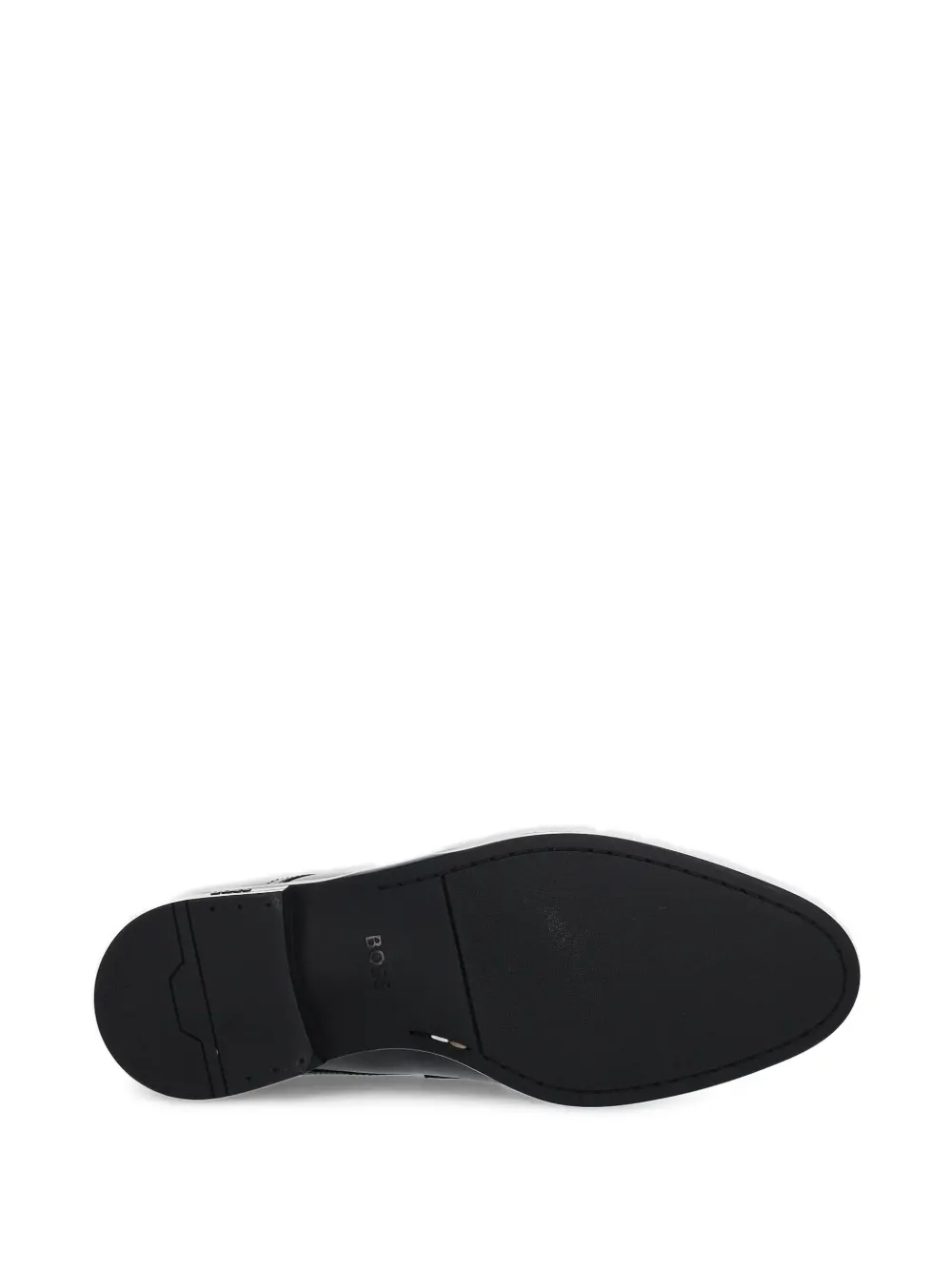 BOSS metal-bar leather loafers Black