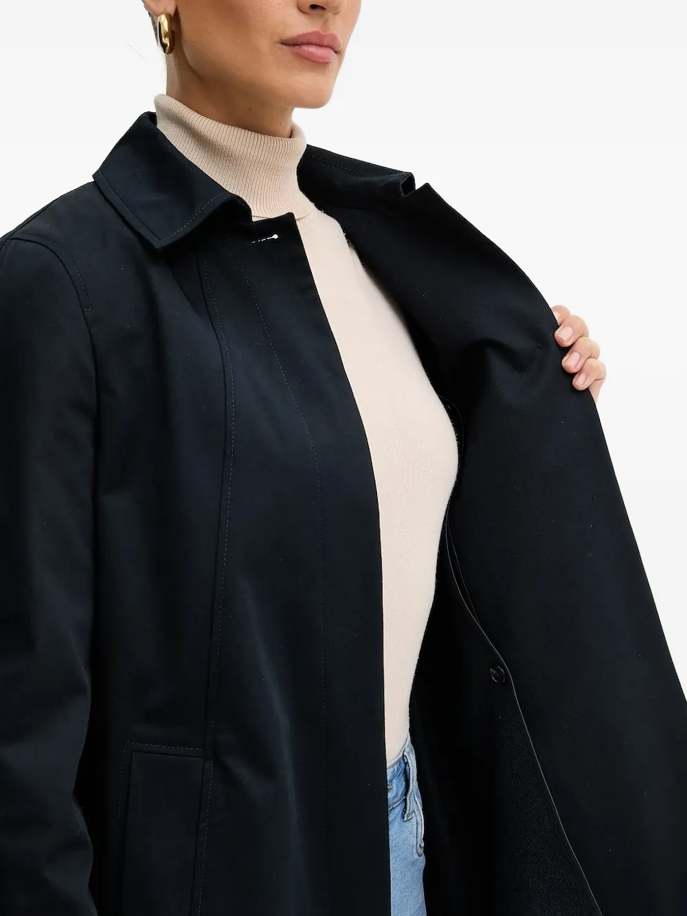 BOSS Calexis jas met ceintuur Blauw