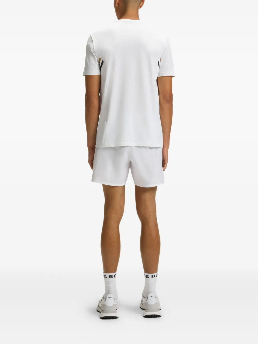 BOSS T-shirt verfraaid met strepen Wit