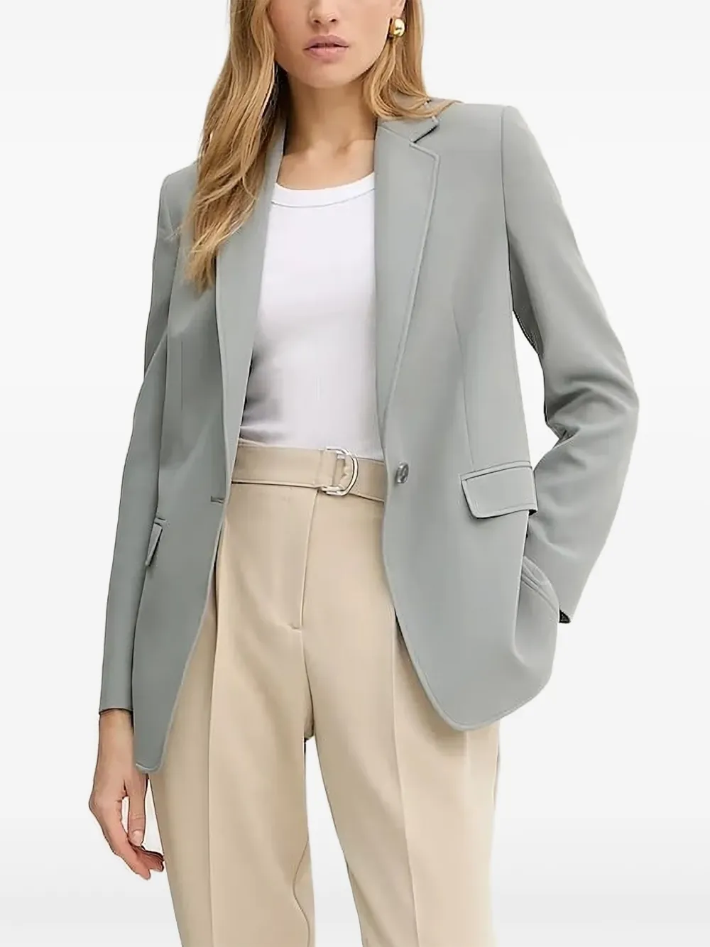 Hugo Boss Single-button Blazer In Gray