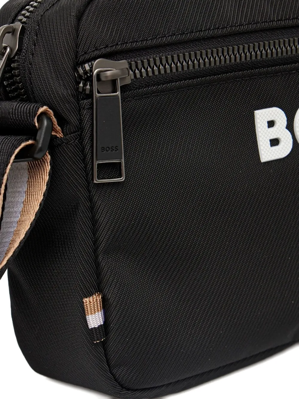 BOSS logo-plaque belt bag Zwart