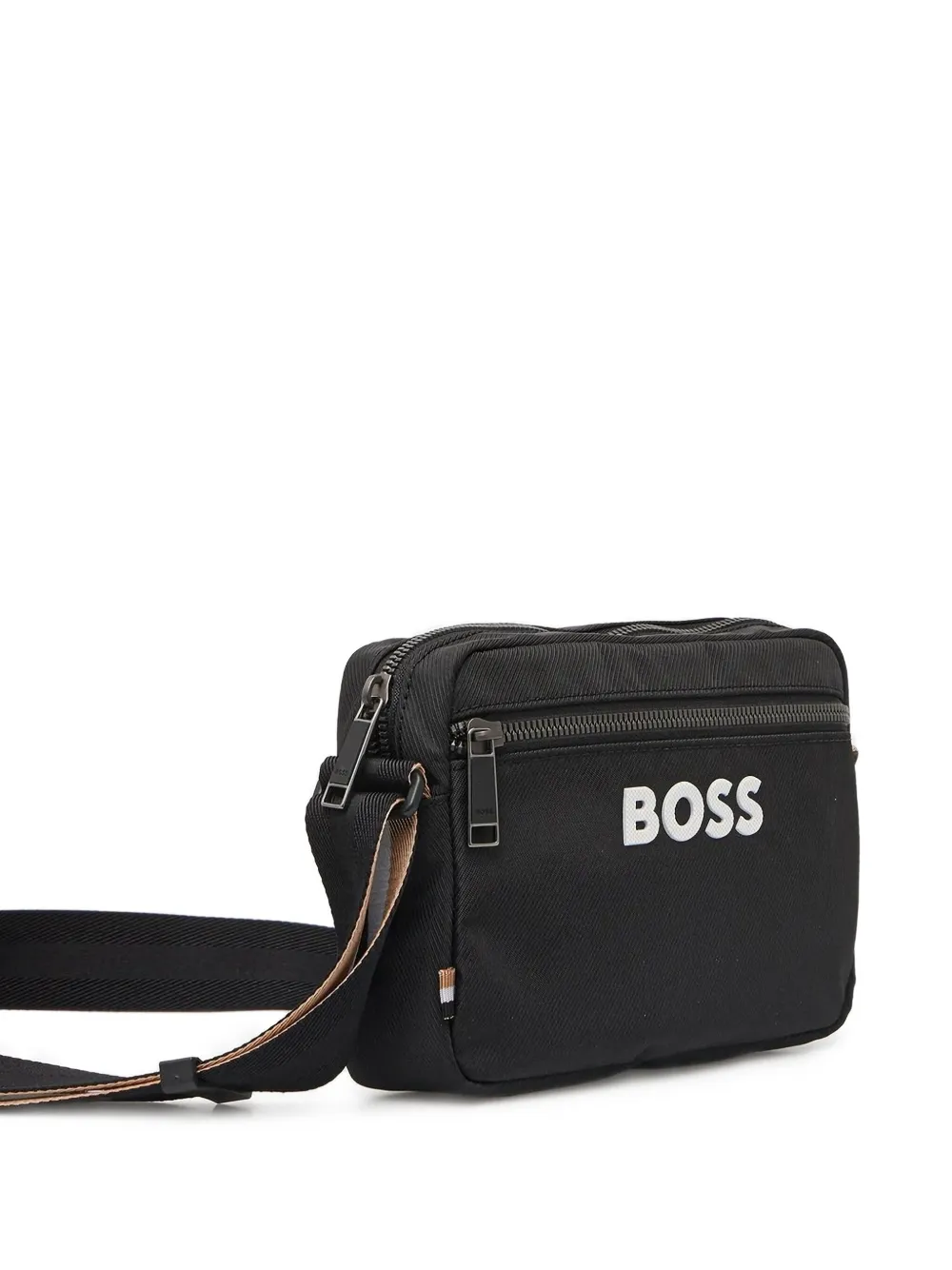 BOSS logo-plaque belt bag - Zwart