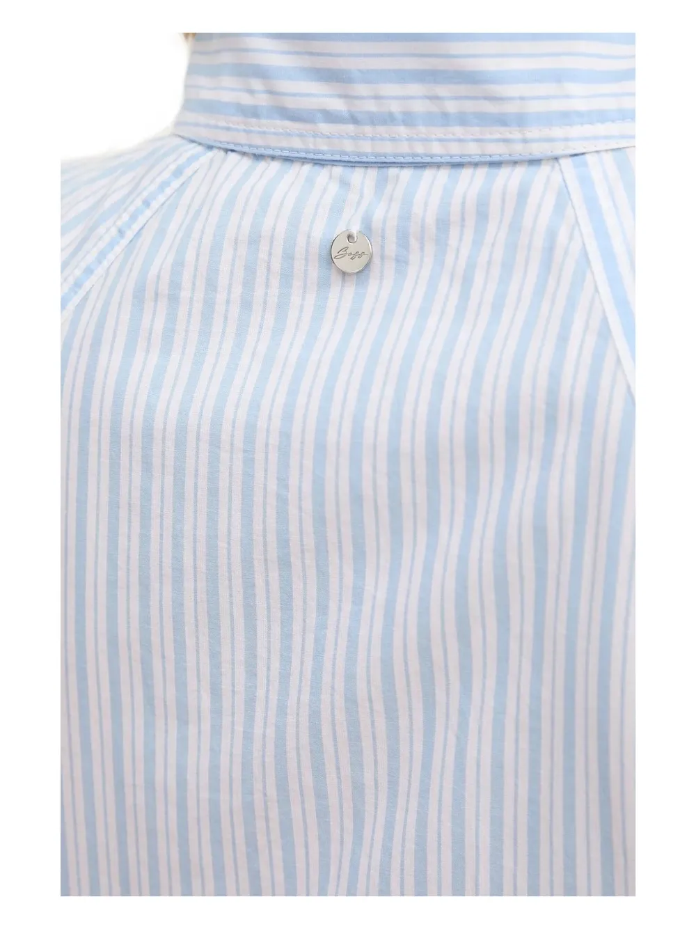 Hugo Boss Striped Panelled Shirt In Blue
