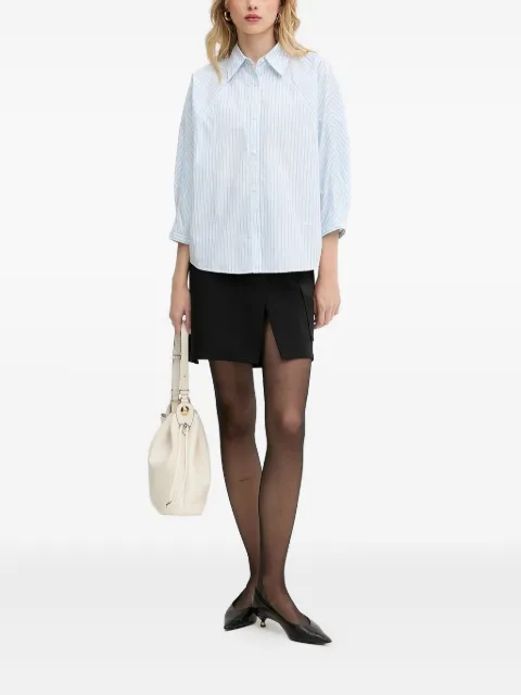 BOSS striped panelled shirt