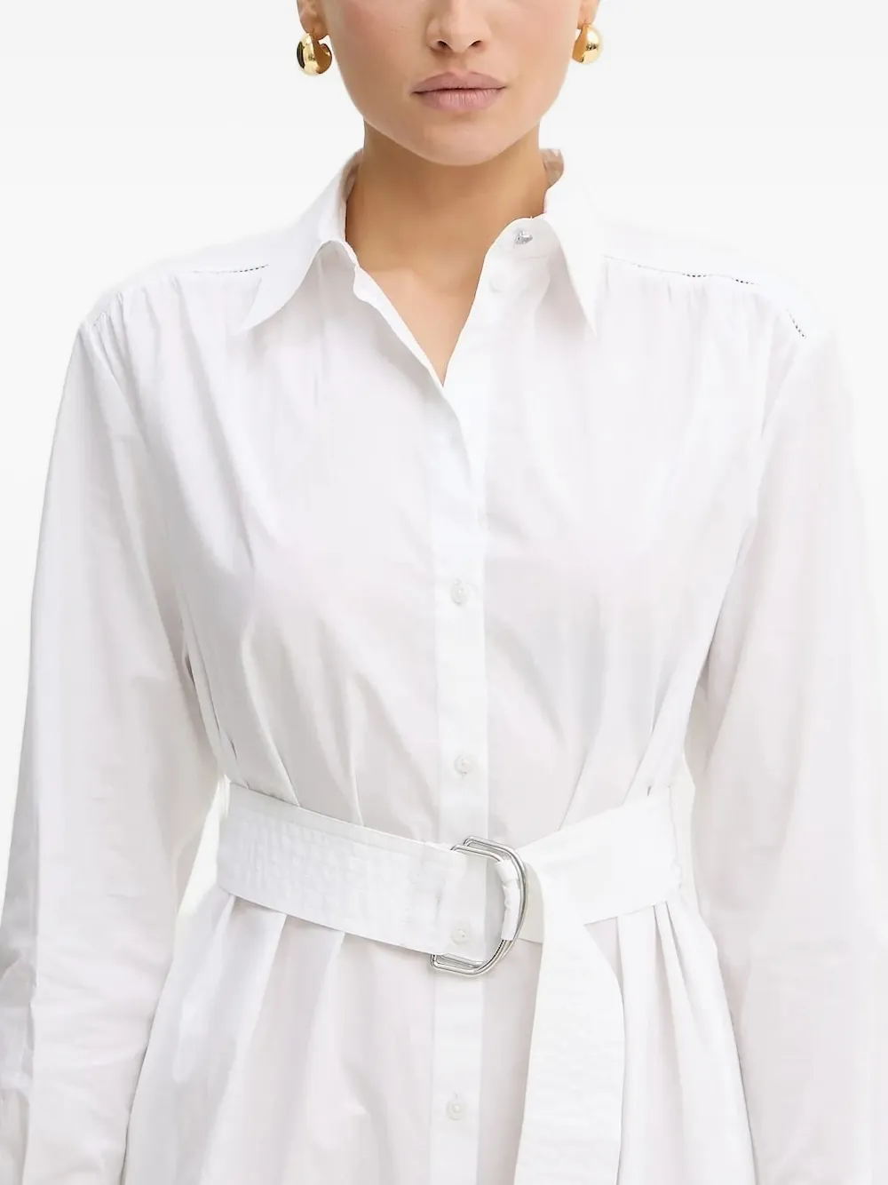 BOSS Blousejurk met ceintuur Wit