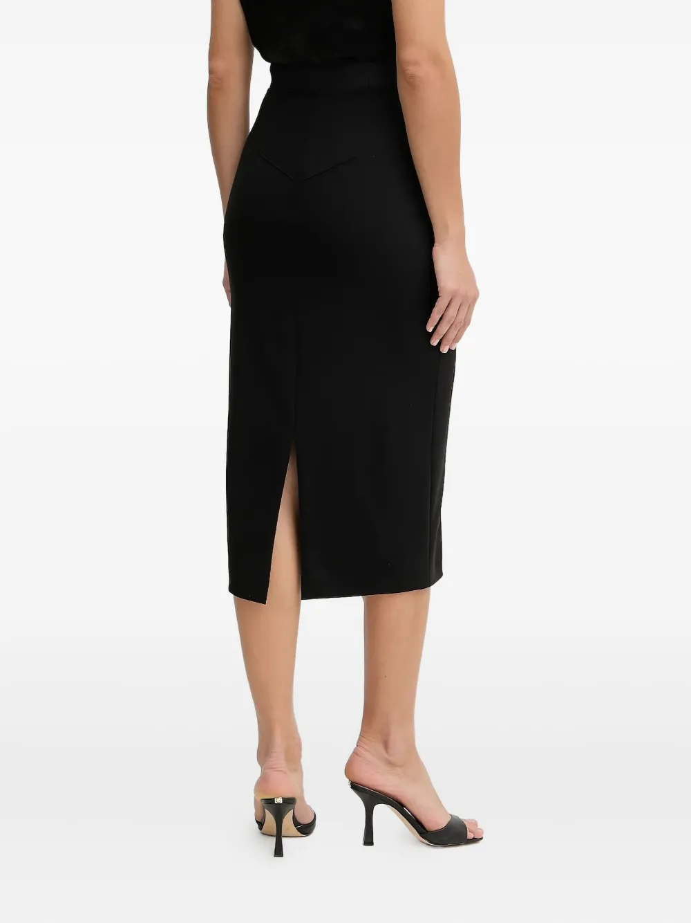 BOSS high-waisted midi skirt Zwart