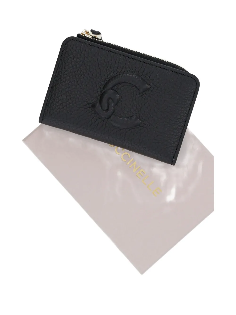Coccinelle embossed-logo zip-around wallet Zwart