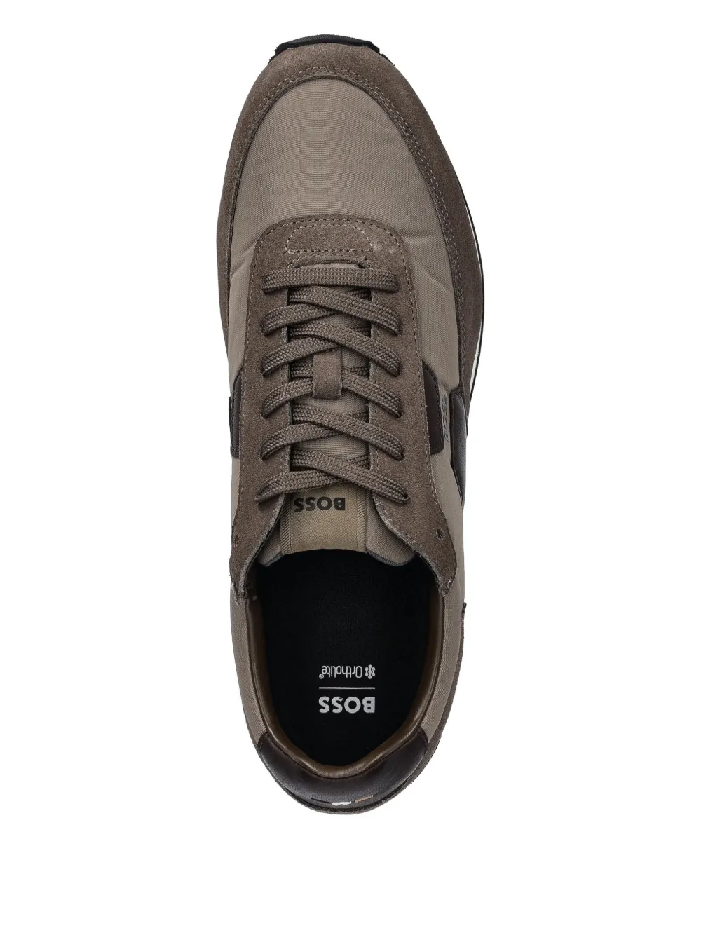 BOSS suede leather panel sneakers Green