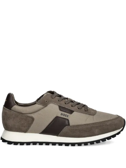 BOSS tenis de piel con paneles de gamuza