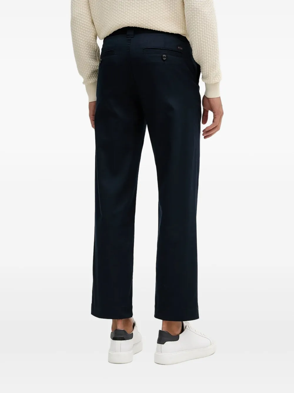 BOSS Broek met logoplakkaat - Blauw