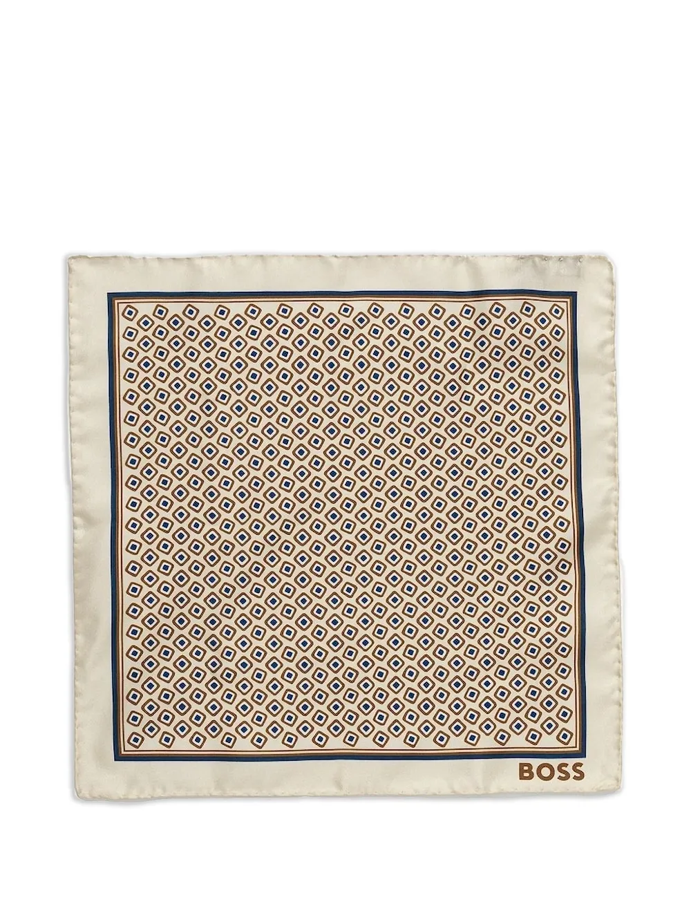 BOSS geometric-pattern pocket square and tie set | Neutrals | Image 1