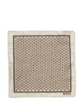 BOSS geometric-pattern pocket square and tie set - Neutrals