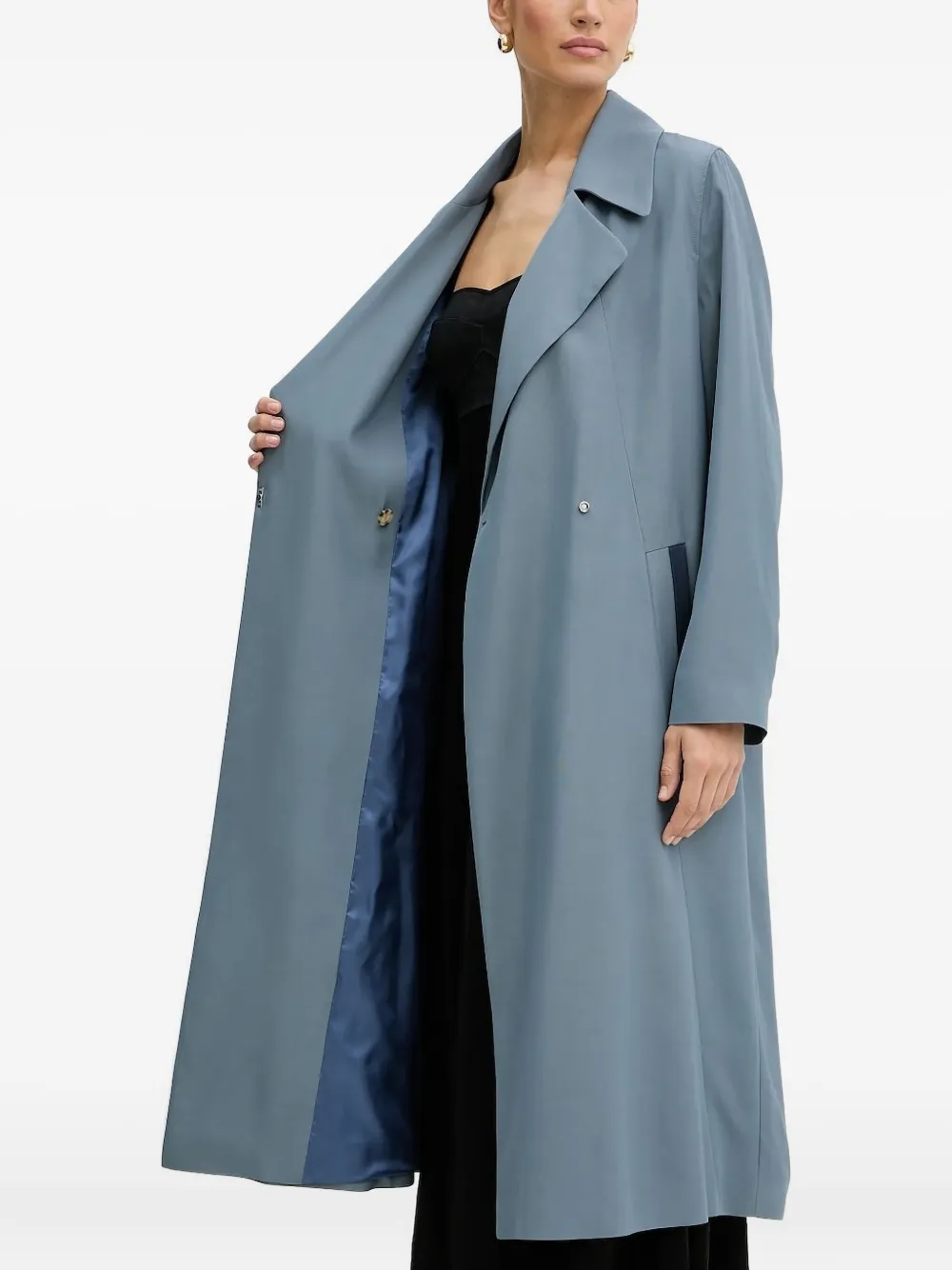 BOSS Trenchcoat met vlakken Blauw