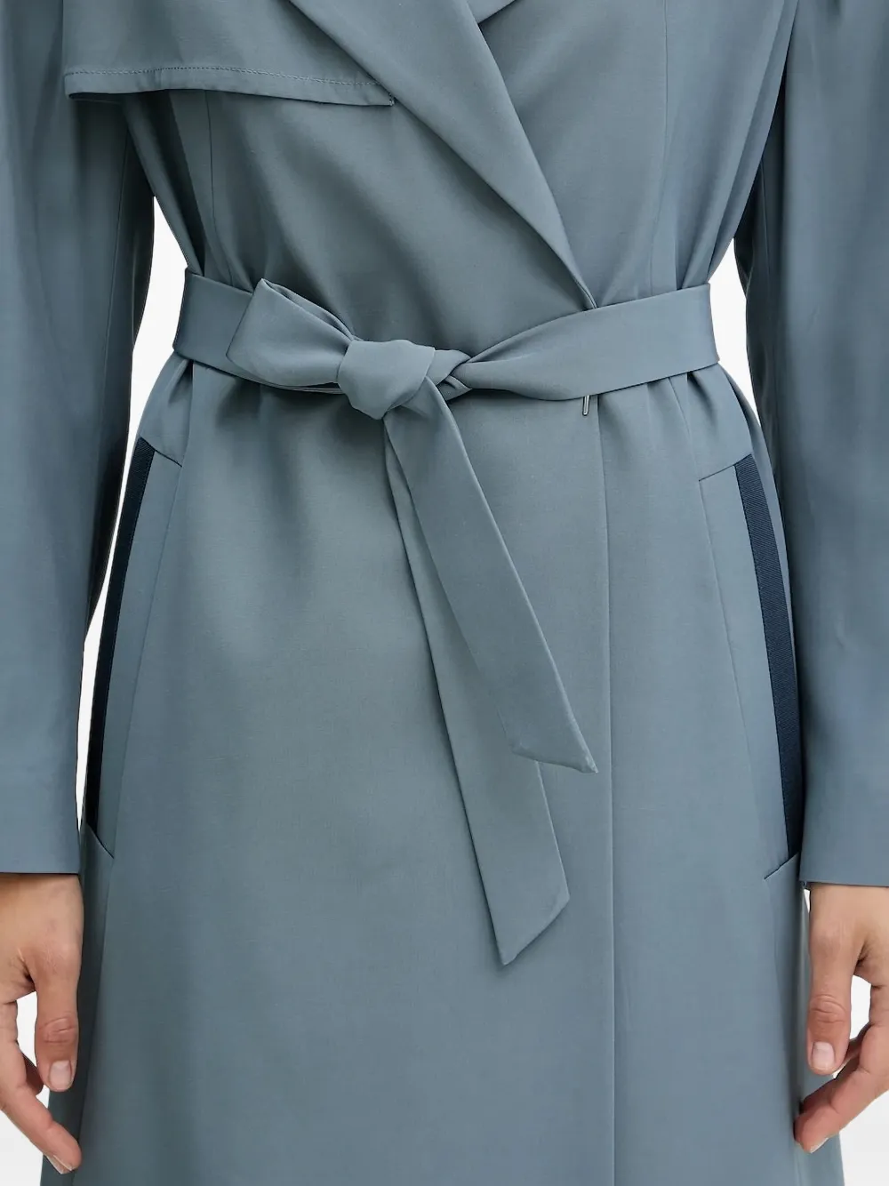 BOSS Trenchcoat met vlakken Blauw