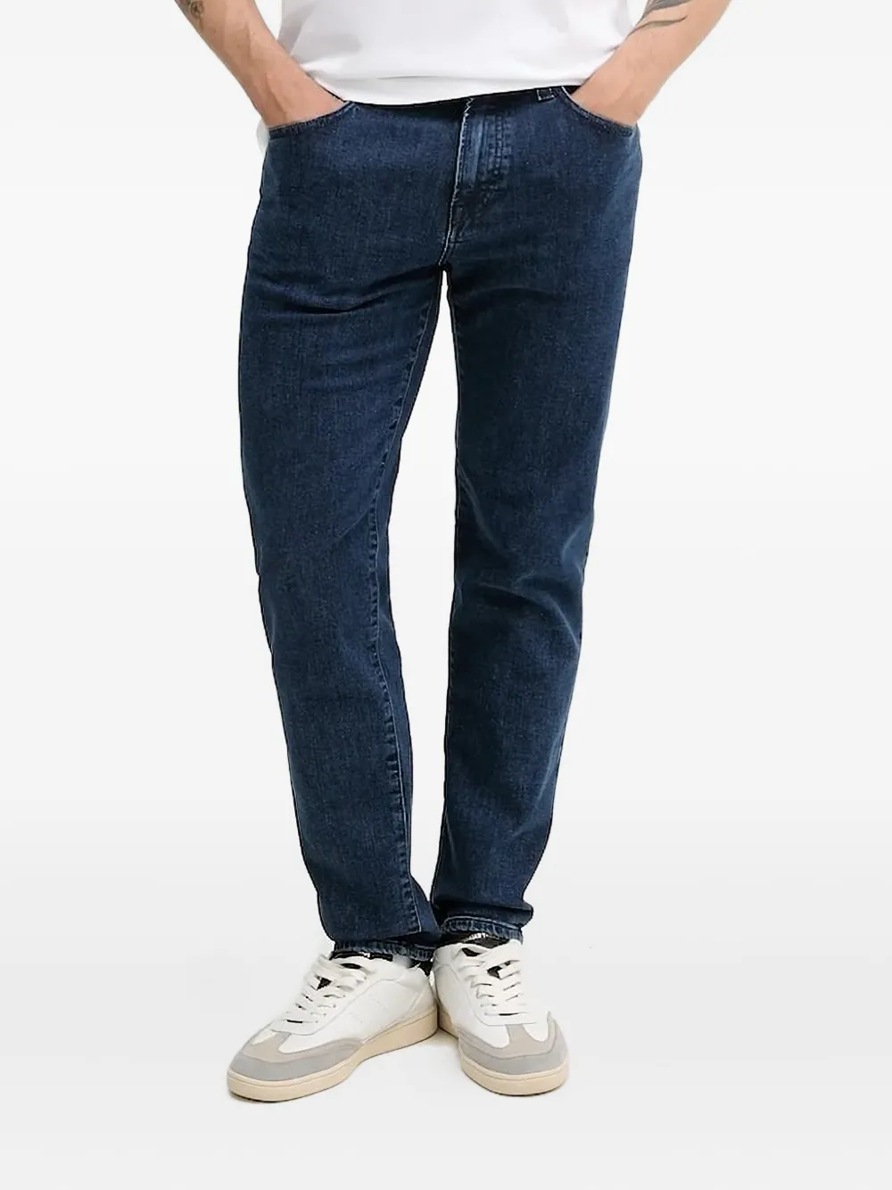 BOSS leather-patch jeans | Blue | Image 1