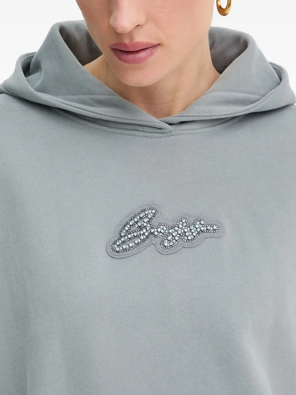 BOSS embellished-logo hoodie Grijs