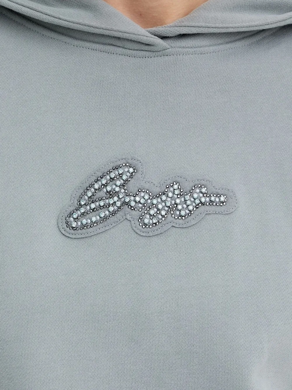 BOSS embellished-logo hoodie Grijs