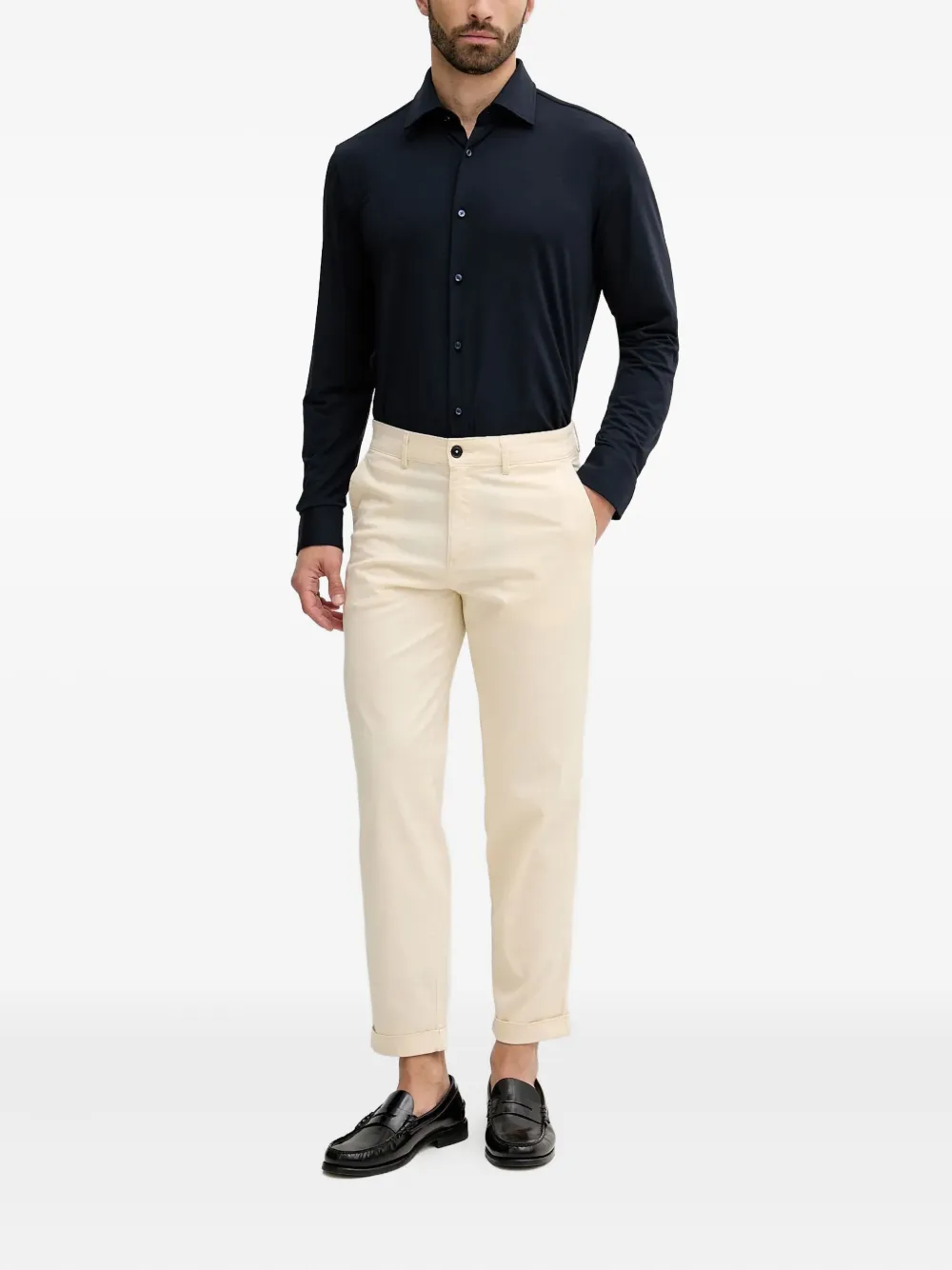 BOSS welt-pockets trousers - Beige