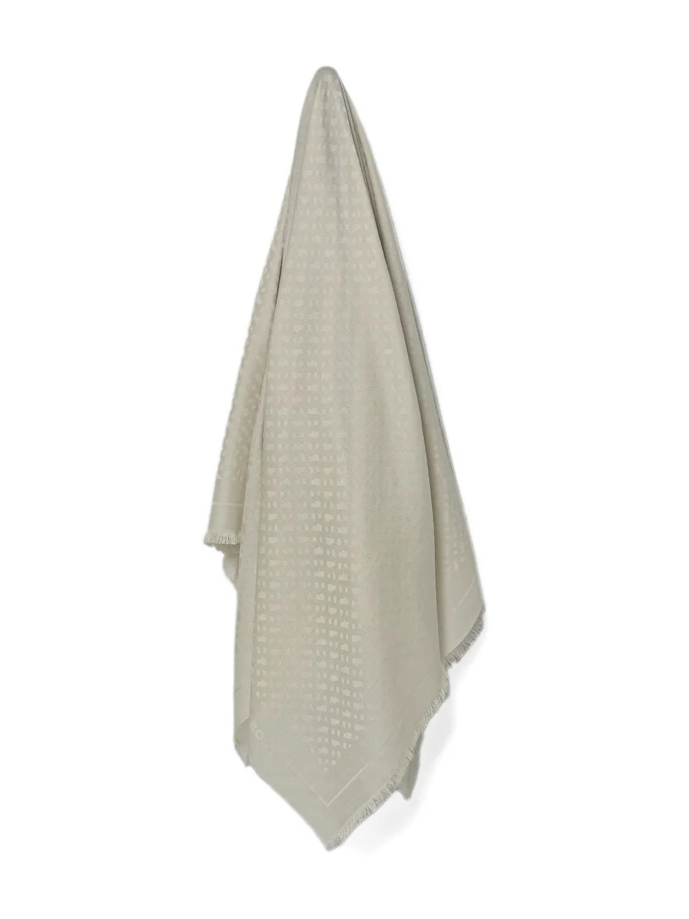 Hugo Boss Monogram-jacquard Scarf In Gray