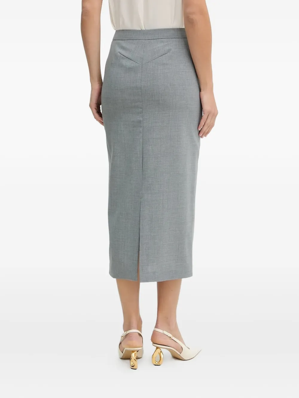 Hugo Boss Pencil Midi Skirt In Gray