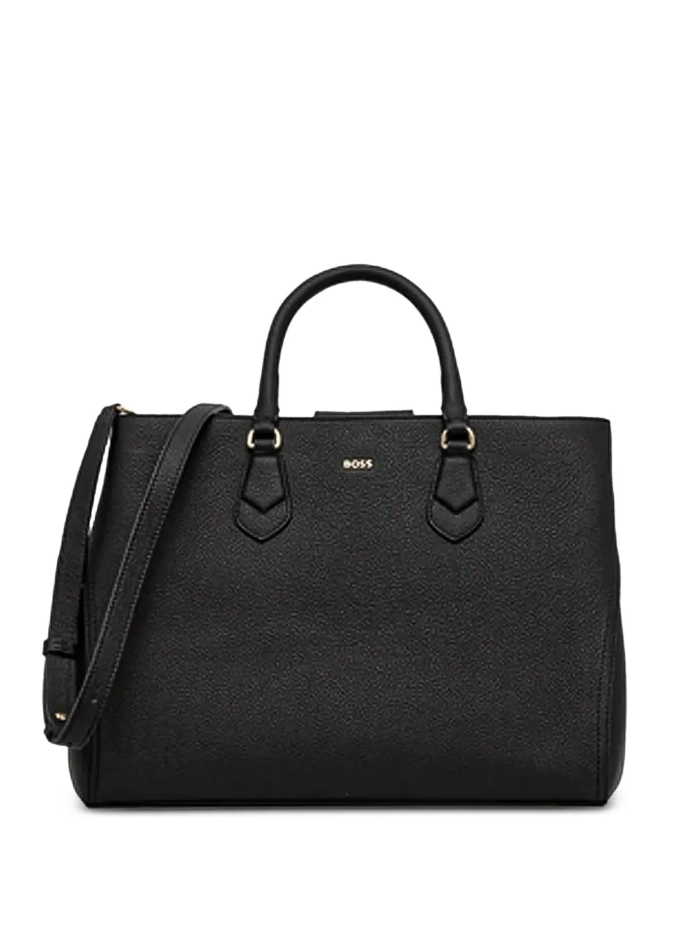 BOSS medium pebbled-leather tote bag | Black | Image 1
