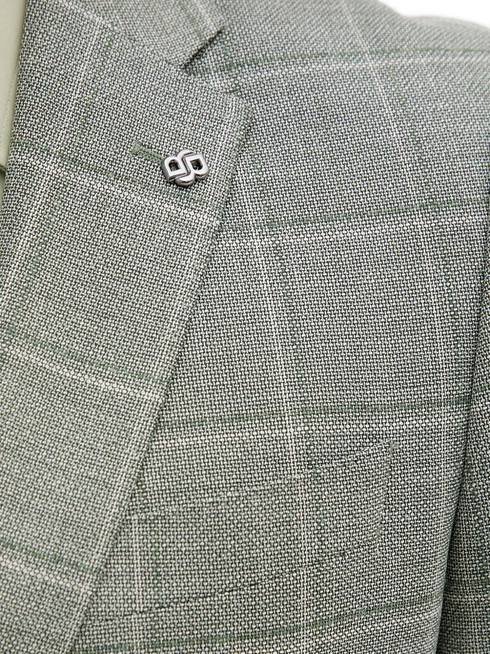 Hugo Boss Checked Patch-pocket Blazer In Green