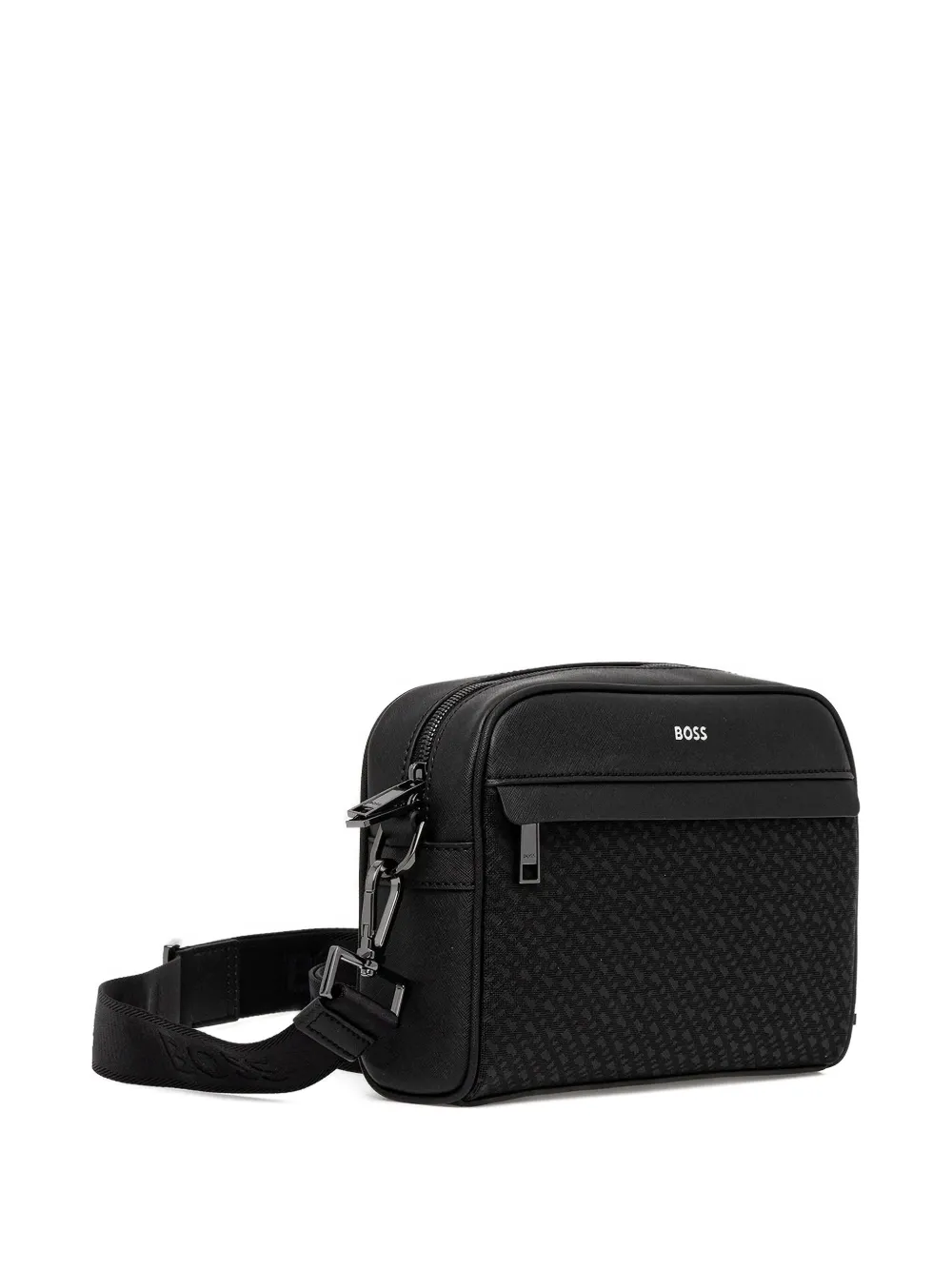 BOSS logo-detail messenger bag Zwart