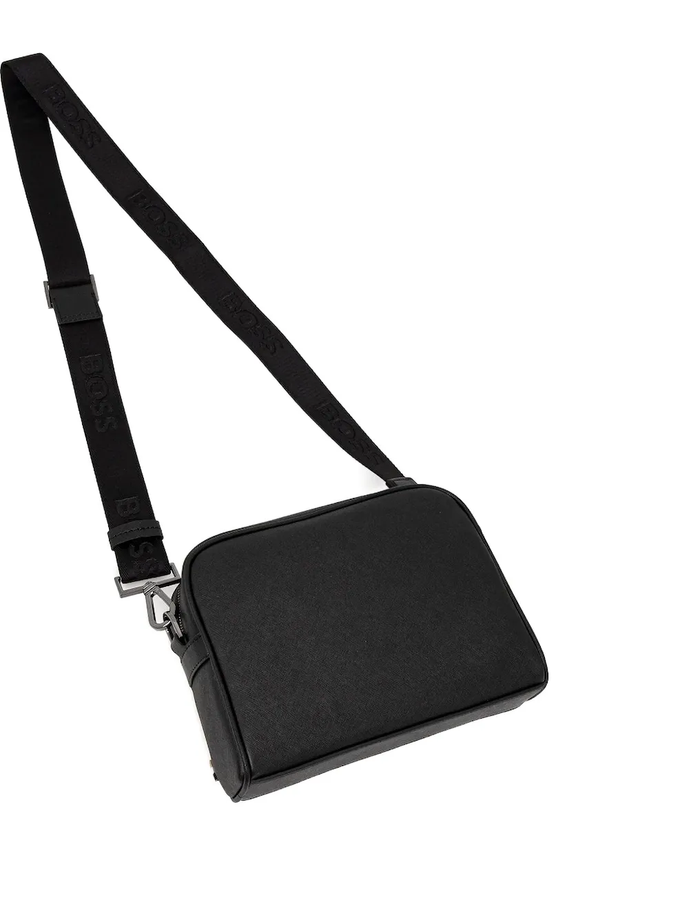 BOSS logo-detail messenger bag Zwart
