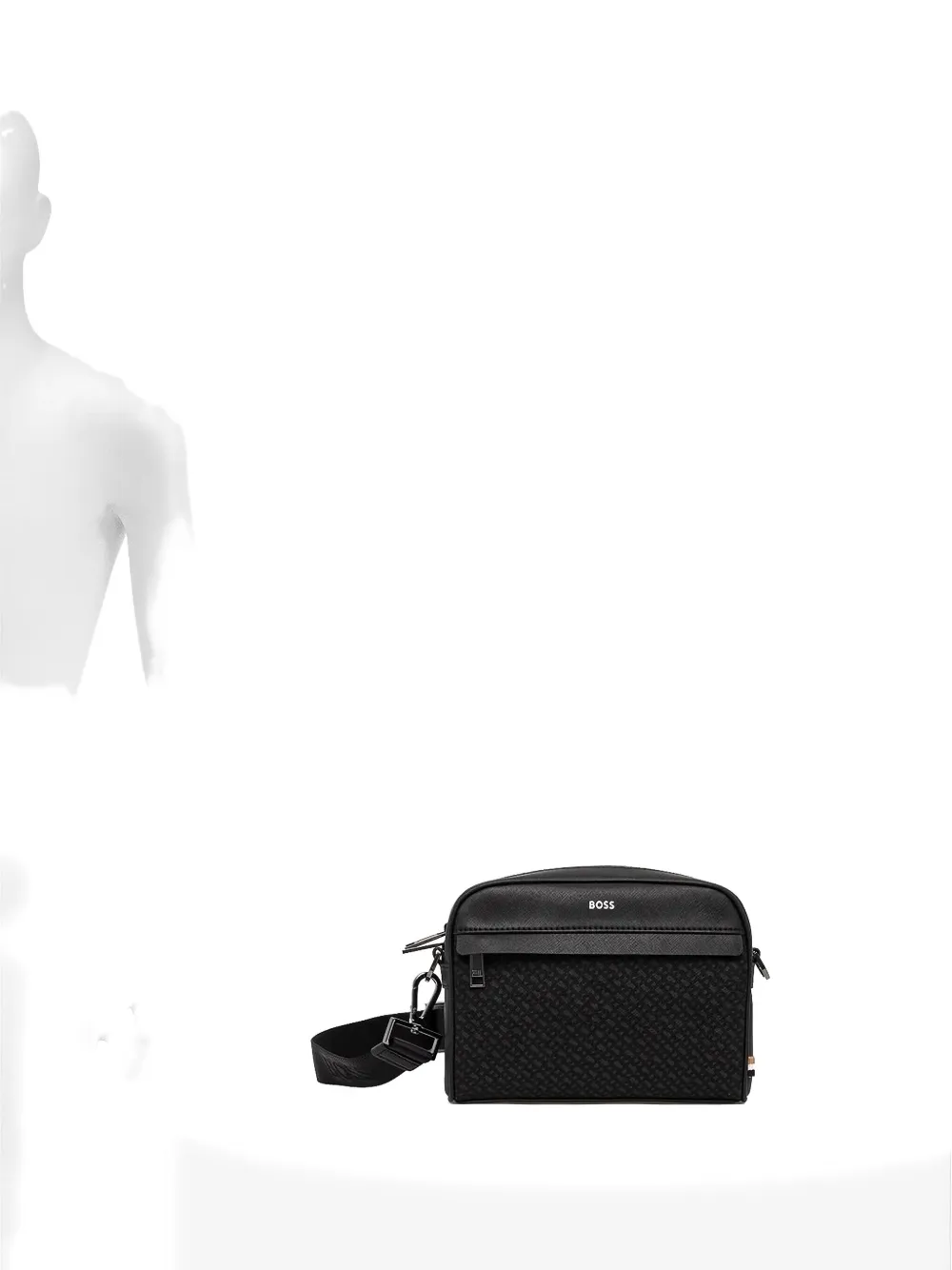 BOSS logo-detail messenger bag Zwart