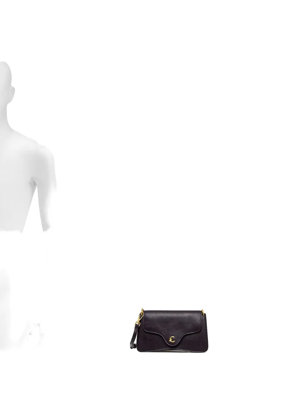 Coccinelle curved flap cross body bag Zwart
