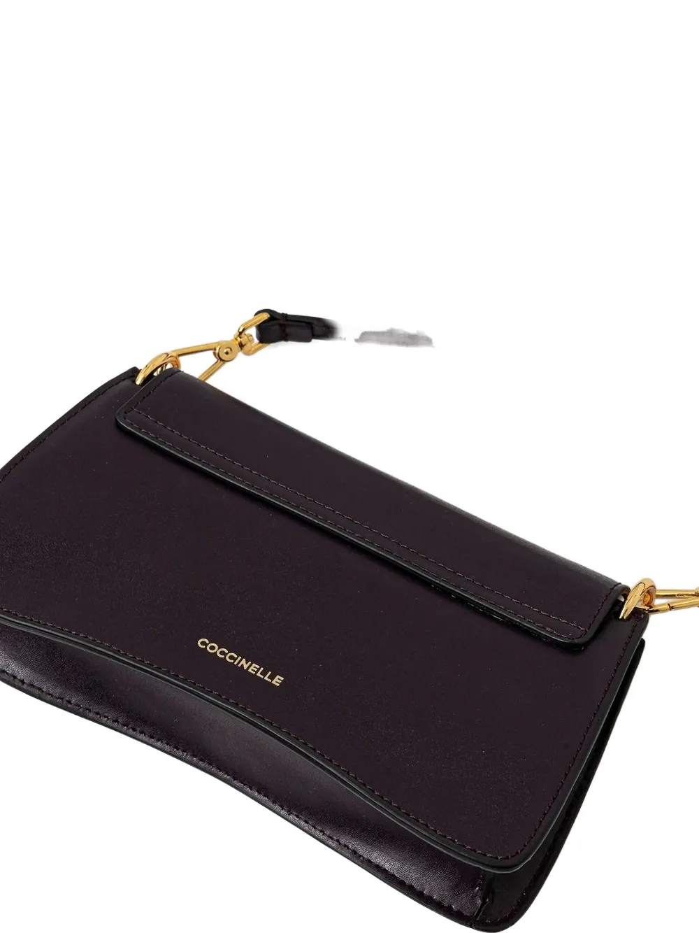 Coccinelle curved flap cross body bag Zwart
