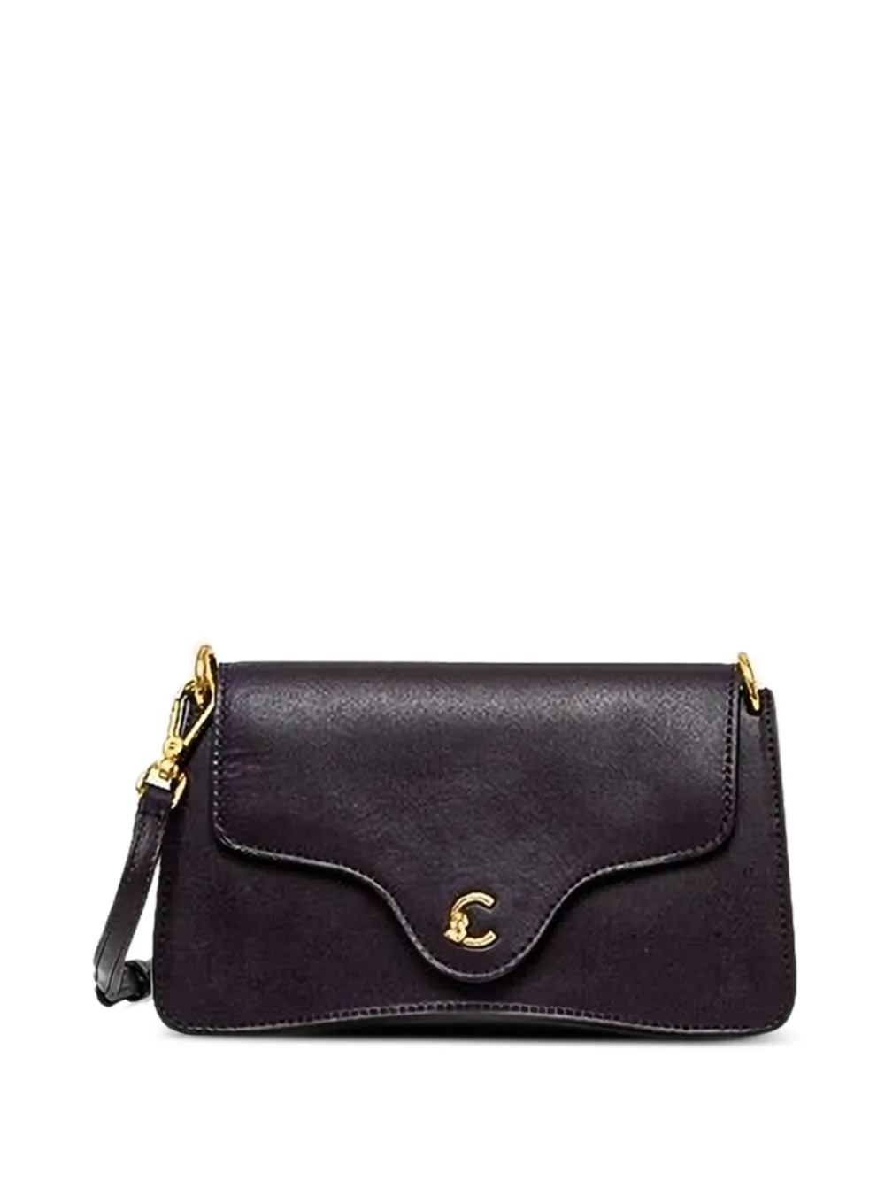 Coccinelle curved flap cross body bag | Black | Image 1