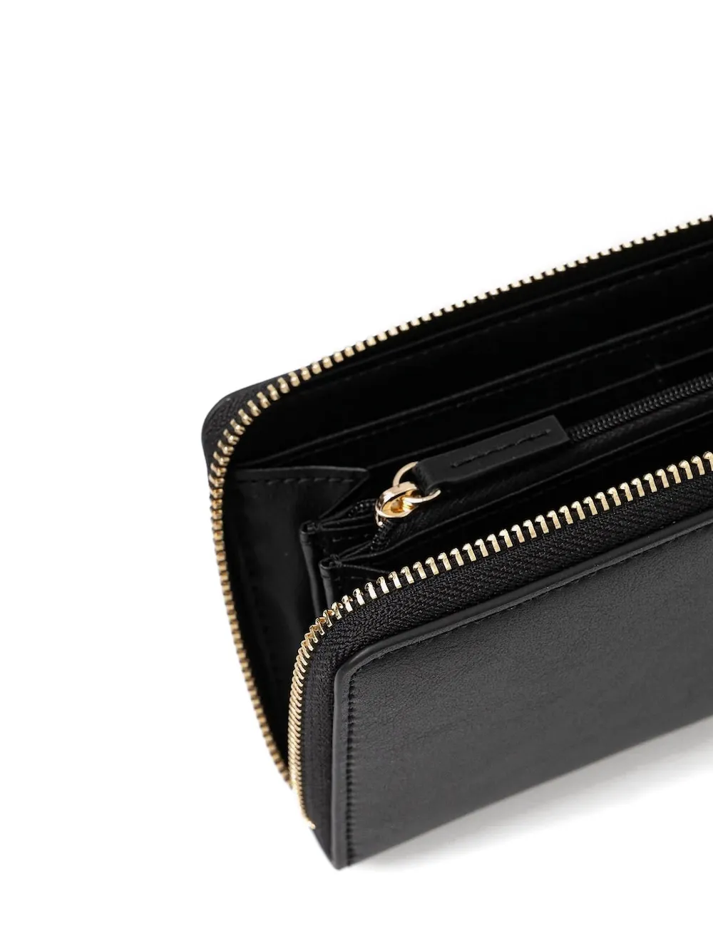 BOSS zip-around leather wallet Zwart