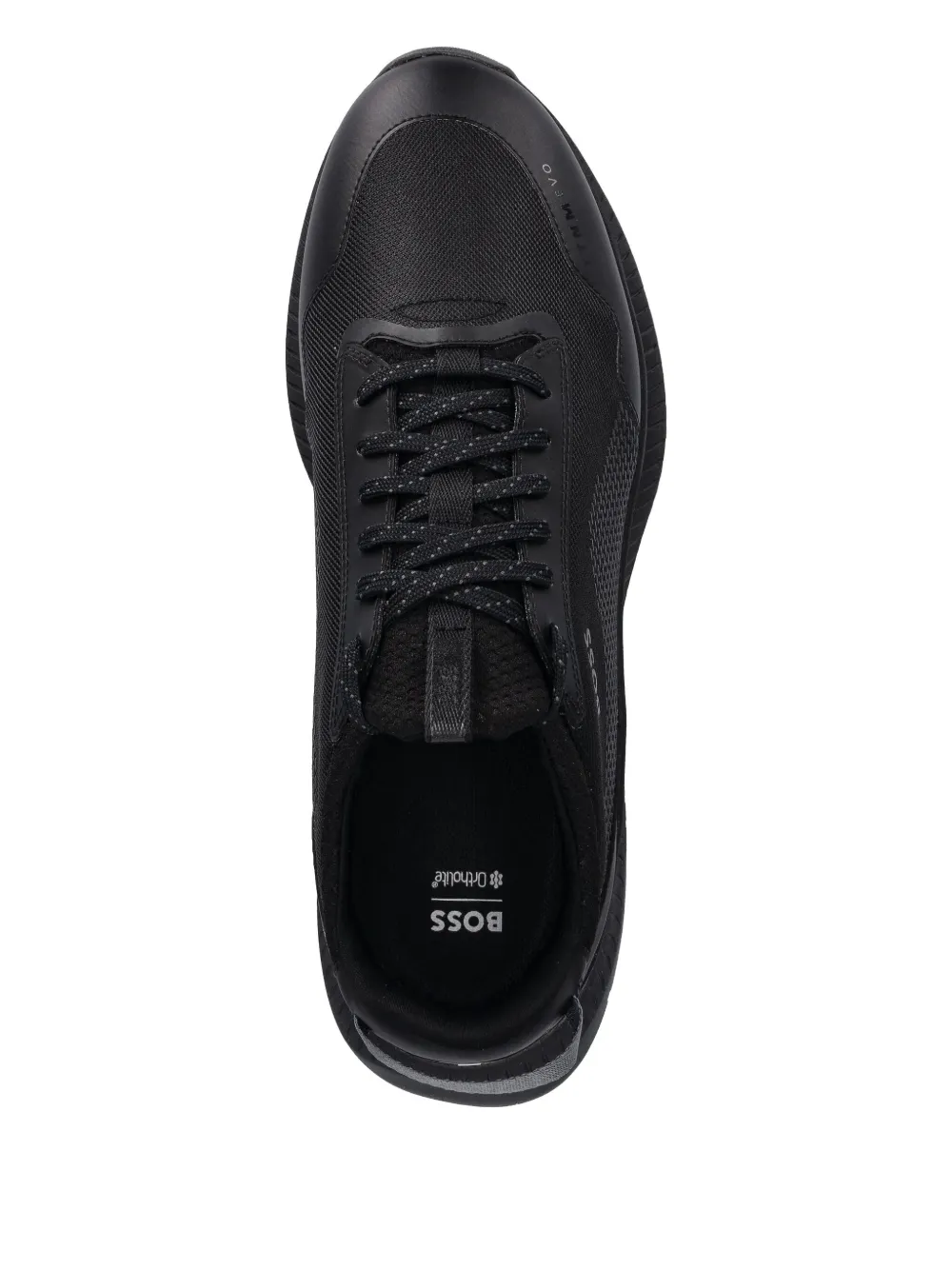 BOSS textured lace-up low-top sneakers Black