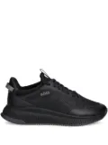 BOSS textured lace-up low-top sneakers - Black