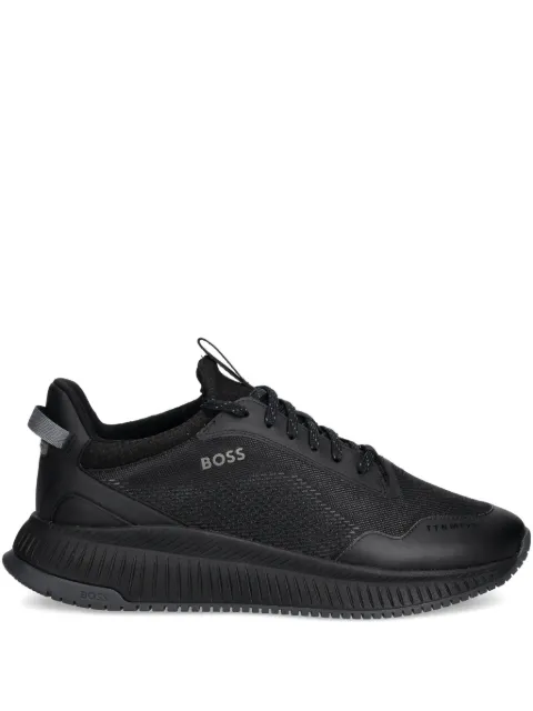 BOSS textured lace-up low-top sneakers
