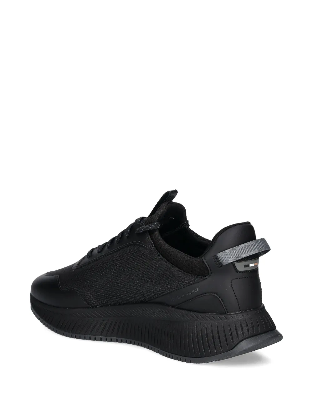 BOSS textured lace-up low-top sneakers Black