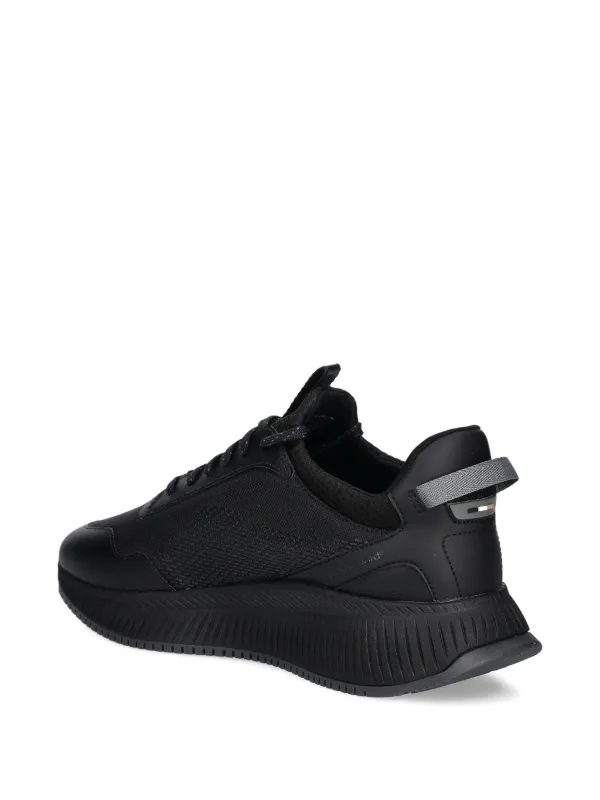 BOSS Textured lace-up low-top Sneakers | Black | FARFETCH ZA