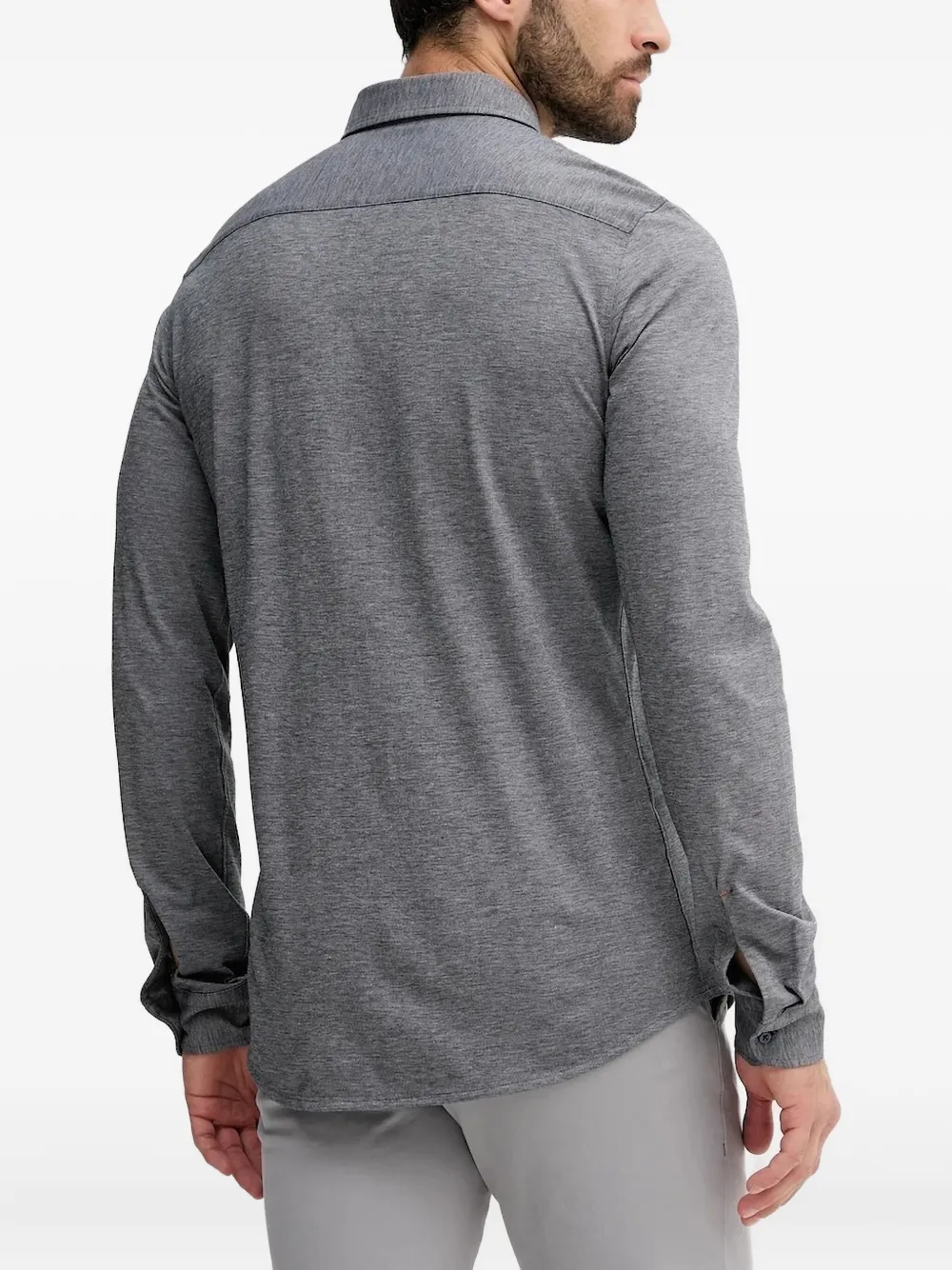 Hugo Boss Long-sleeved Shirt In Gray