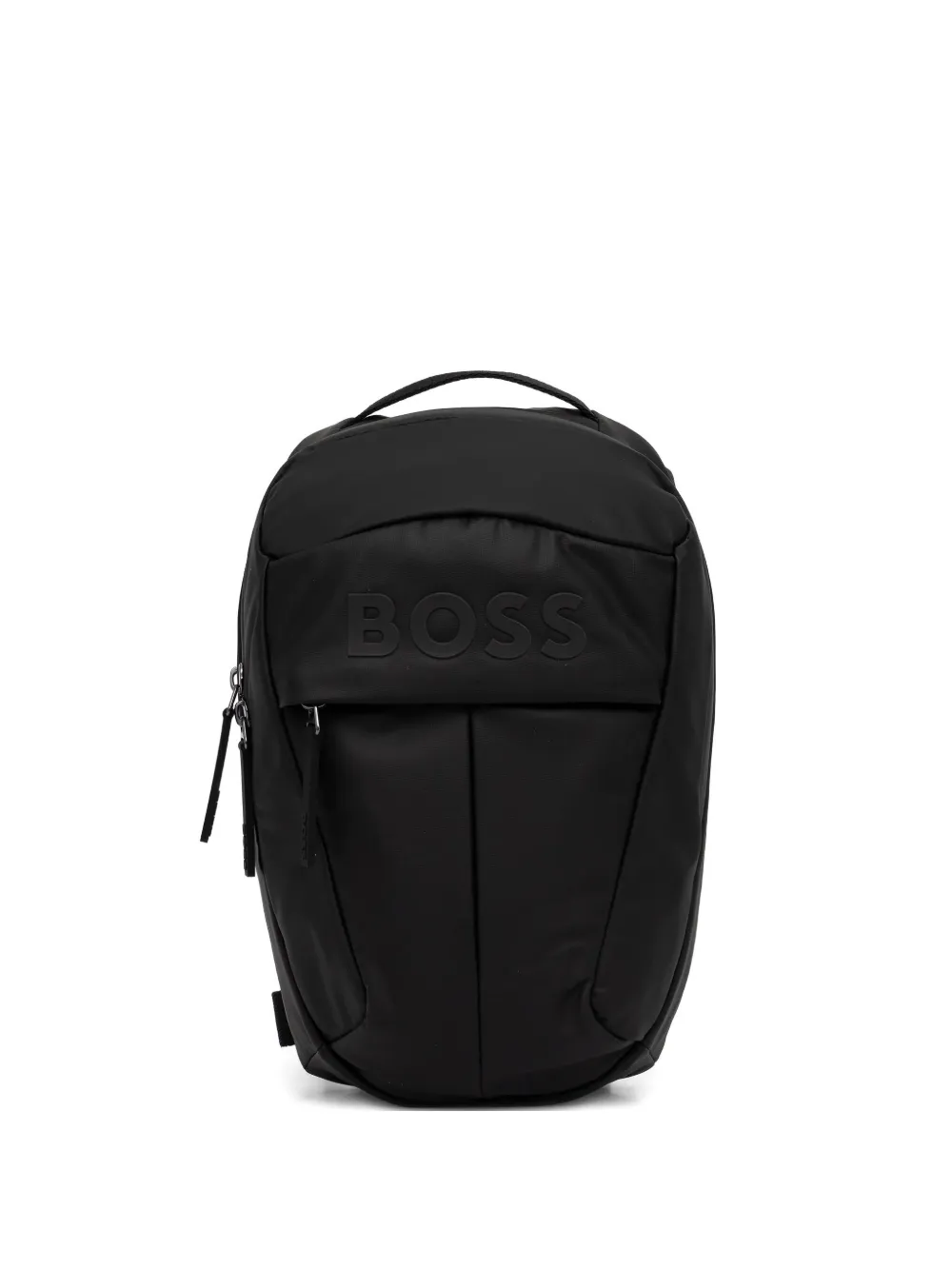 BOSS logo-appliqué single-strap backpack Zwart