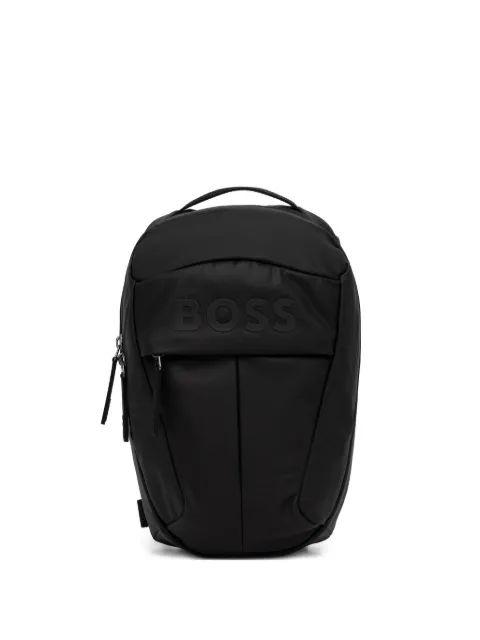 BOSS logo-appliqué single-strap backpack