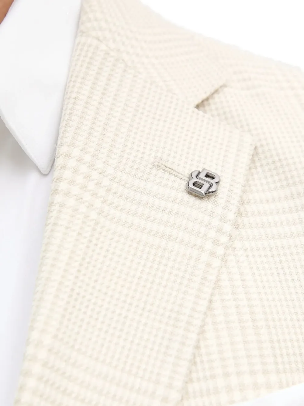 Hugo Boss Checked Single-breasted Blazer In Gray