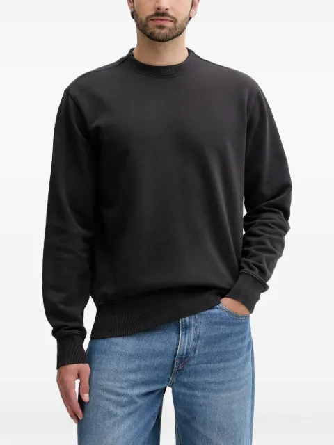 BOSS logo-embroidered crew-neck sweatshirt