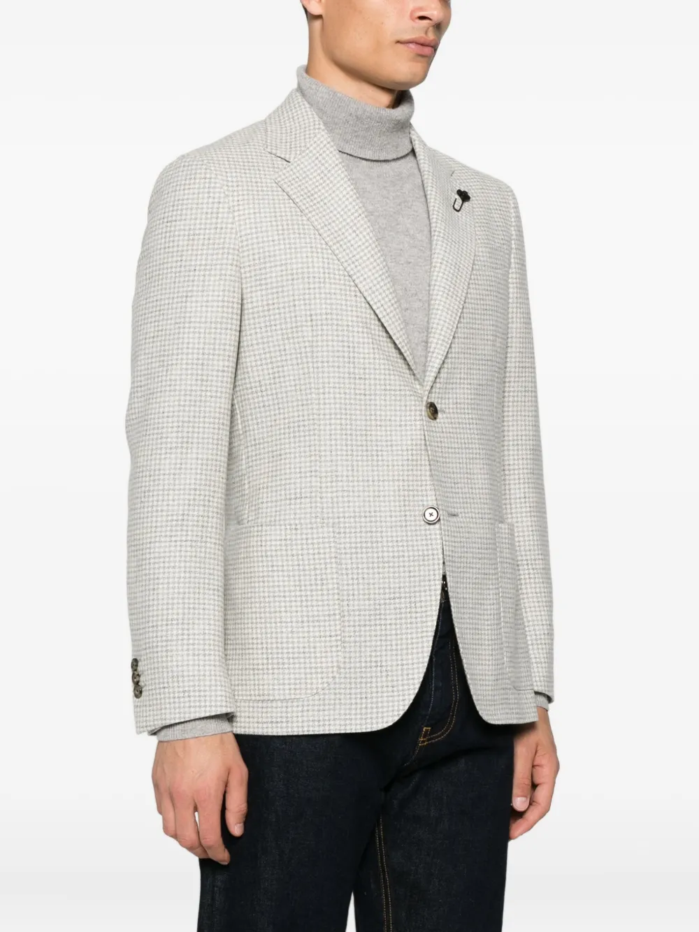 Lardini checked-pattern blazer Grijs