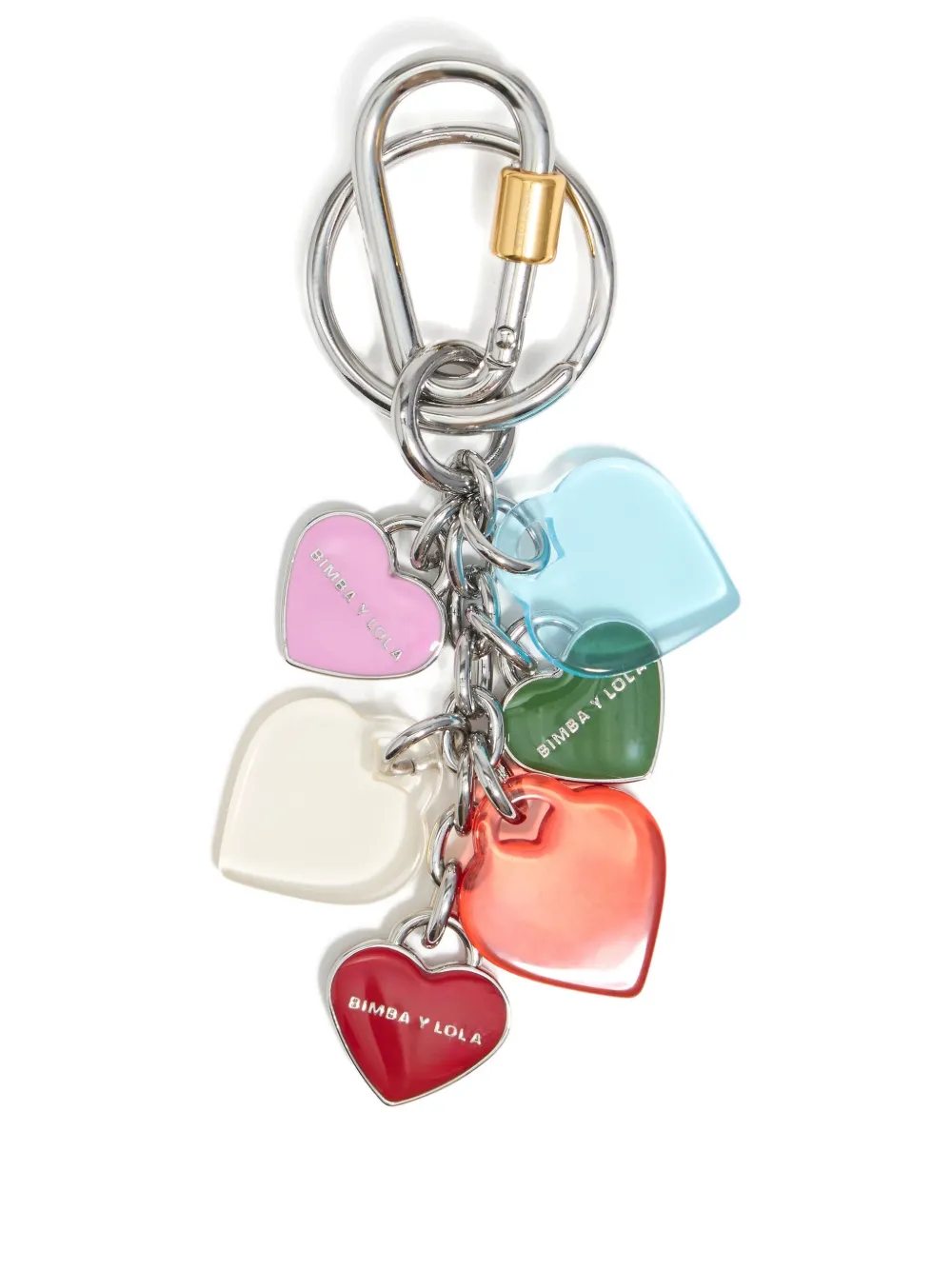 Bimba Y Lola Hearts-pendants Keyring In Metallic