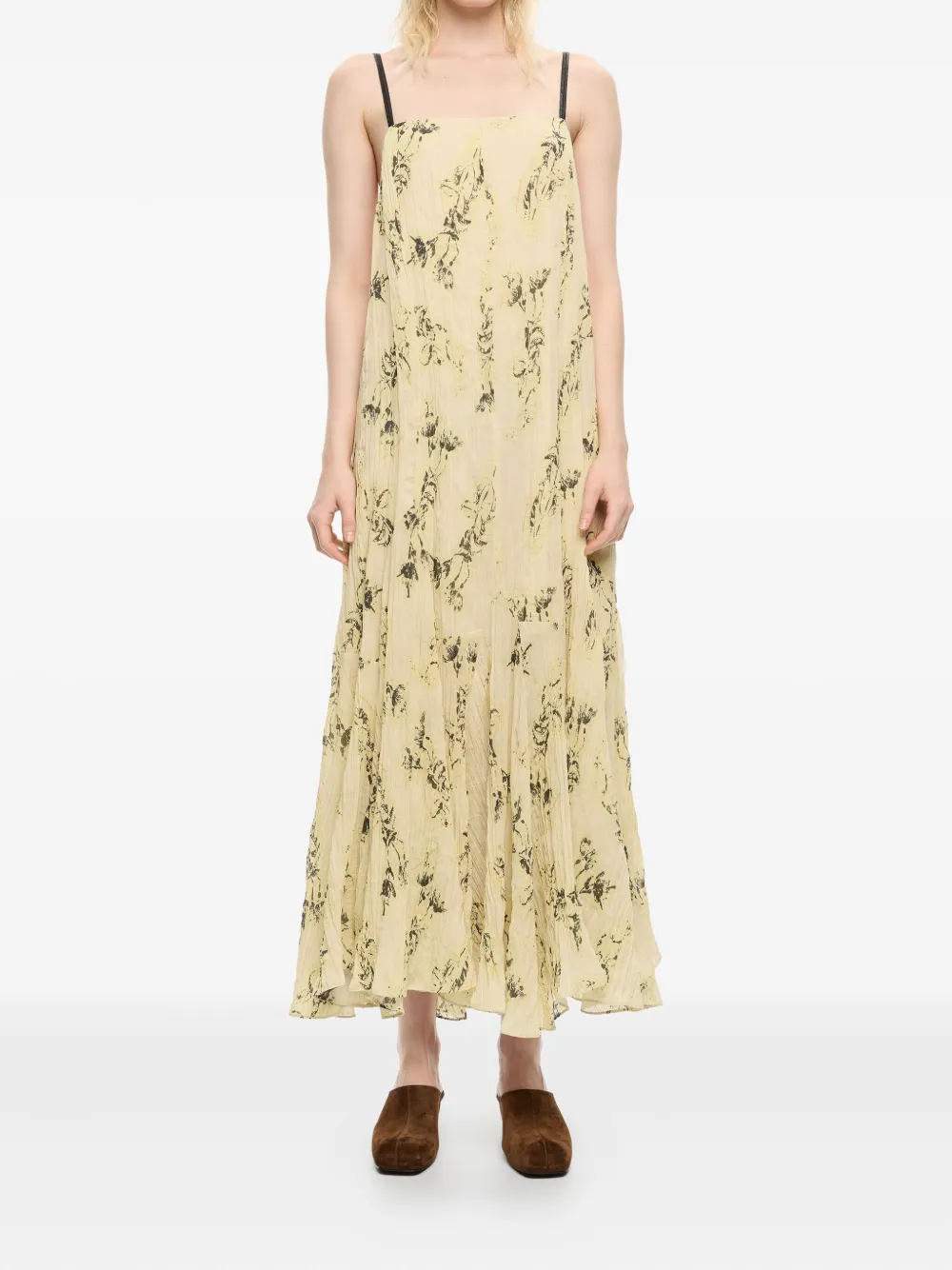 Bimba y Lola Geplooide jurk met bloemenprint - Geel