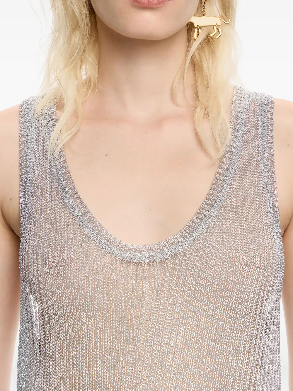 Bimba Y Lola Lurex Knitted Top In Gray