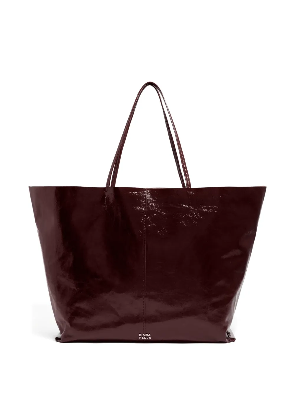 Bimba Y Lola Shopper Leather Maxi Tote Bag In Brown
